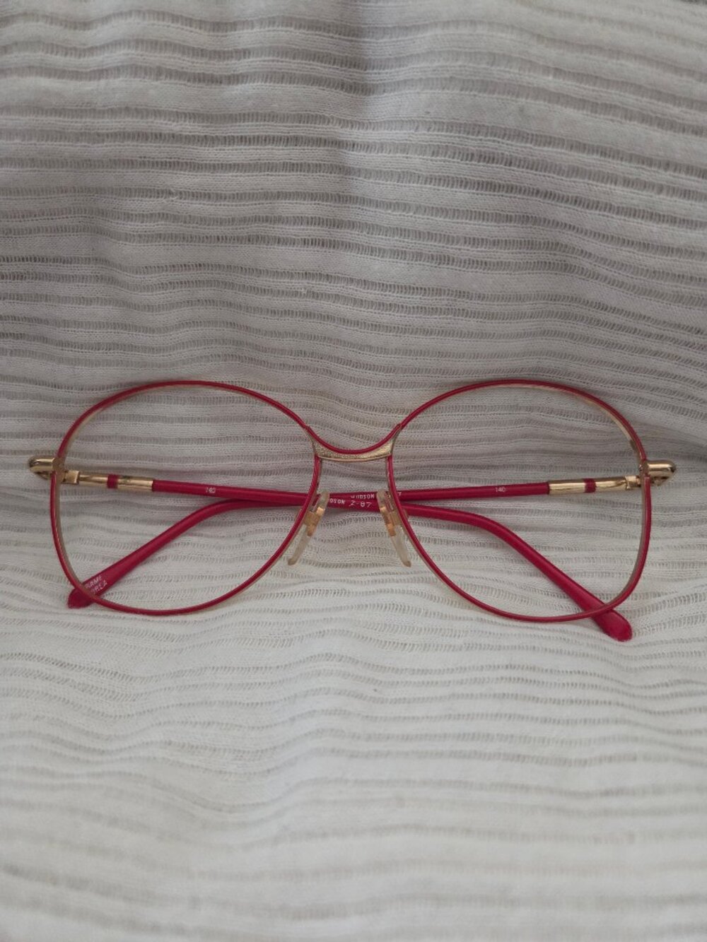 Vintage Hudson Glasses Frames Z-87 56 – 16 140 Red Gold 1980s 1990s